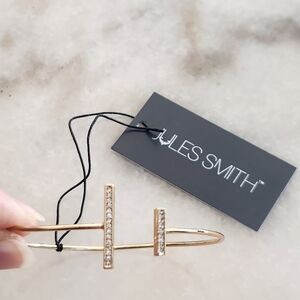 Jules Smith Ariel Pave Bar + Stone Swarovski Crystal Gold Cuff NWT
